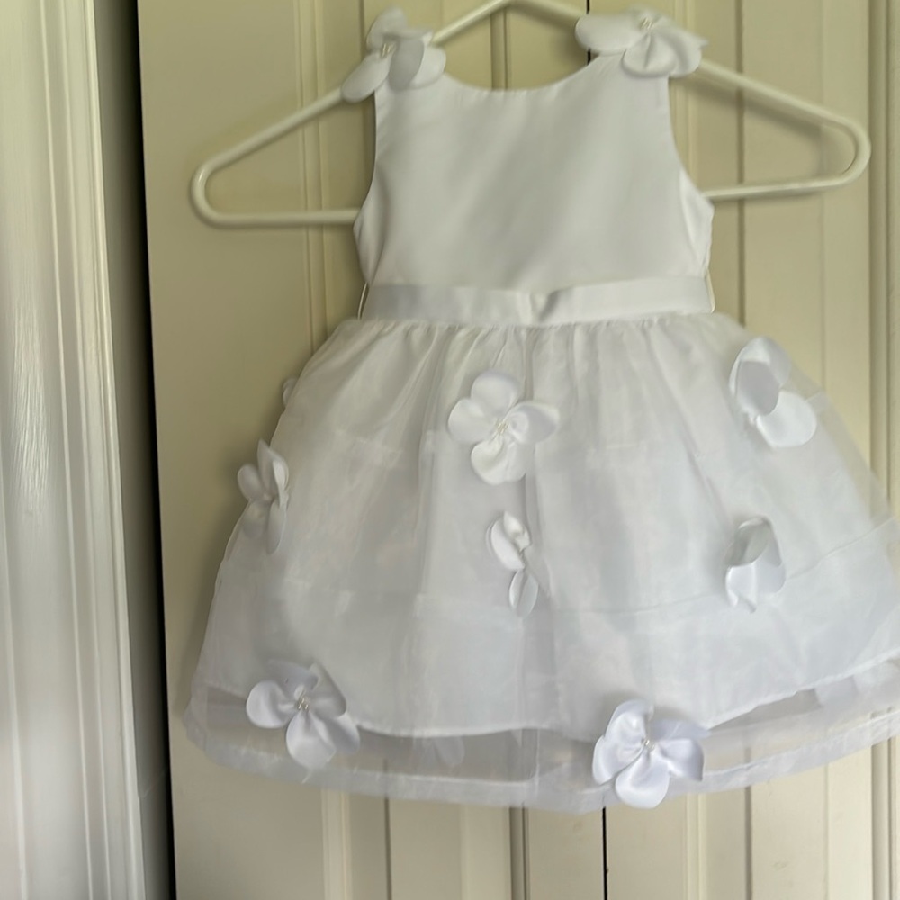 Baptism Christening Baby white dress Size 6M-12M